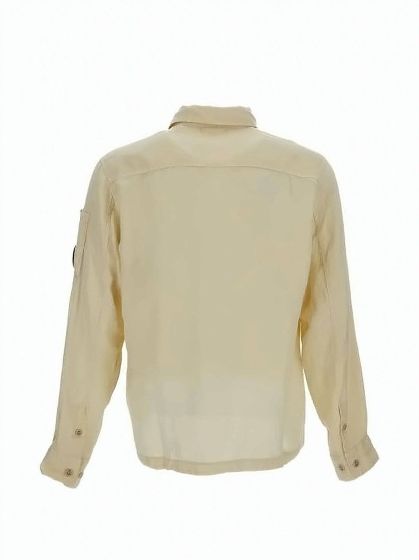 C.P. Company Lightweight Linen Long-Sleeve Shirt With Unique Lens Detail