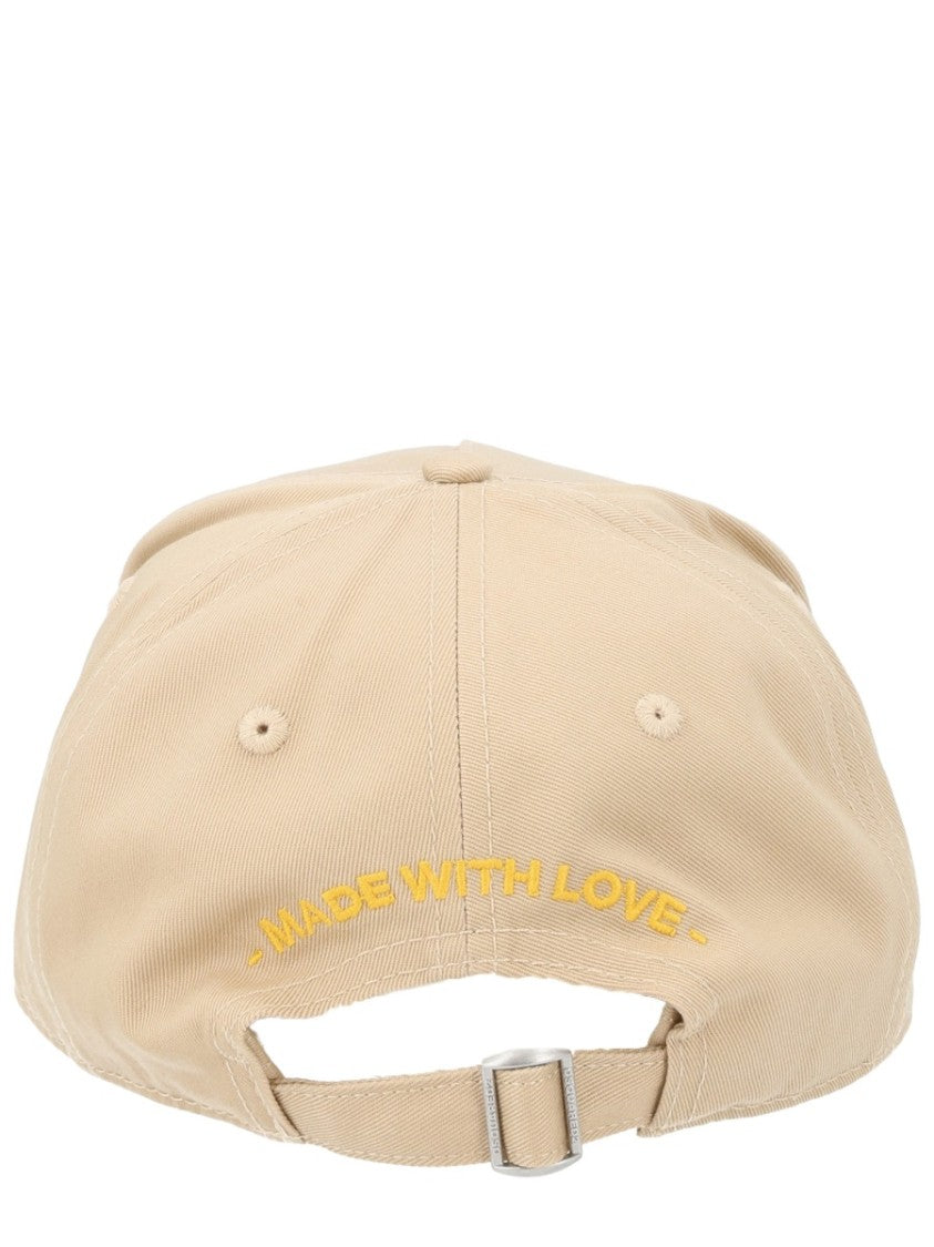 Dsquared2 Beige Red Black Logo Baseball Hat
