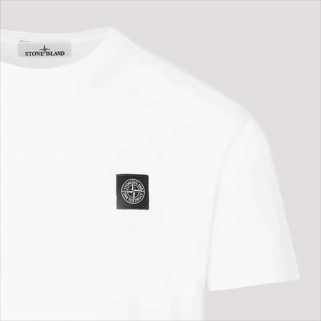 Stone Island Minimalist Short-Sleeve Cotton T-Shirt With Iconic Logo Patch