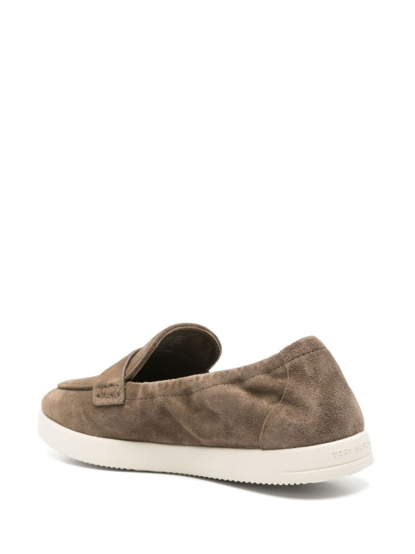 Tory Burch Moccasin-Inspired Suede Metallic Detail Flats