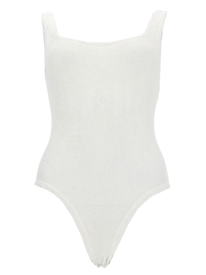 Hunza G Neutrals Square Neck Textured Swimsuit