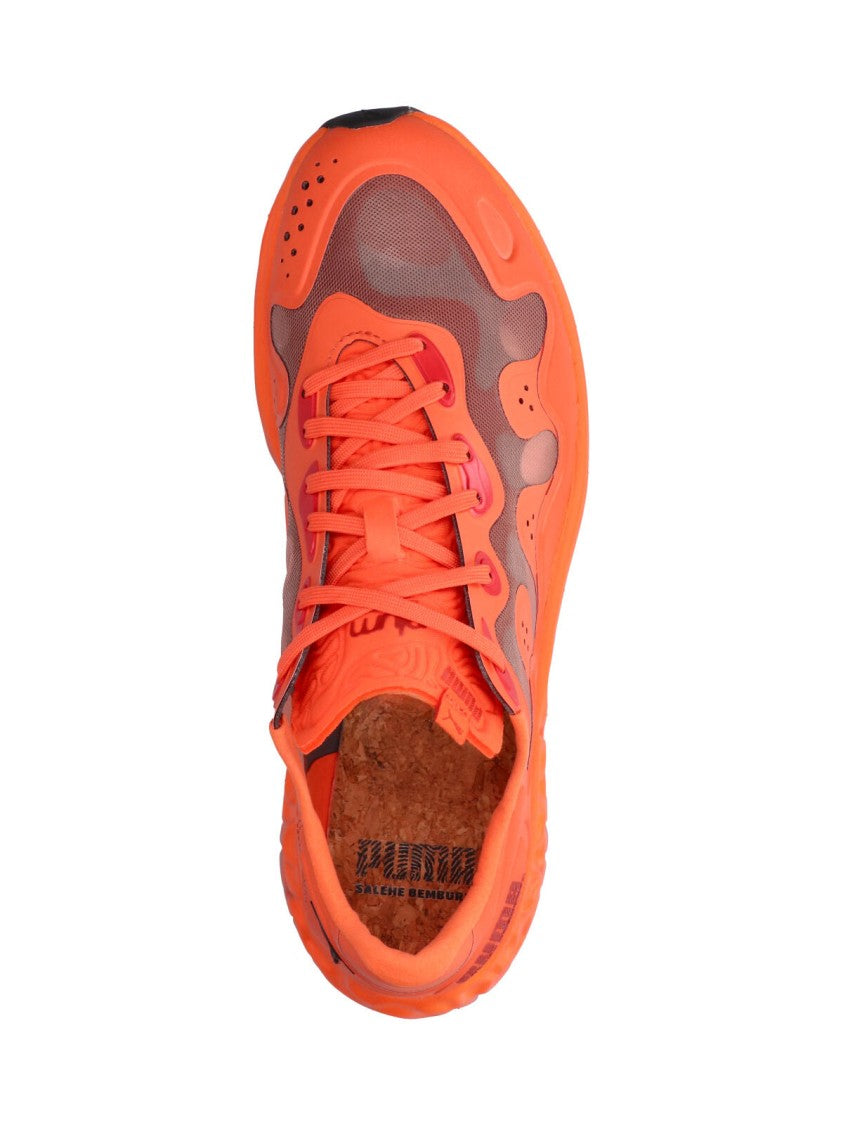 Puma Orange Velum 2 Nitro Textured Rubber Sole Fabric Sneakers