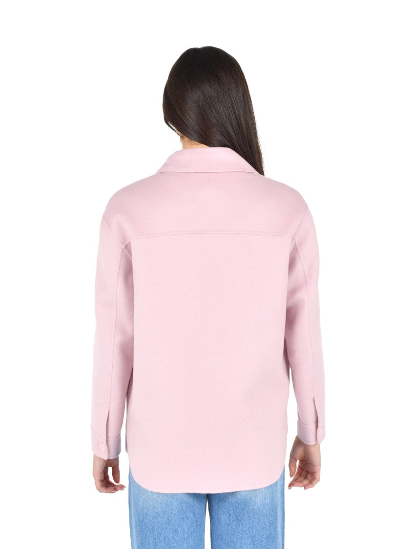 Max Mara Soft Pink Overshirt With Practical Patch Pockets