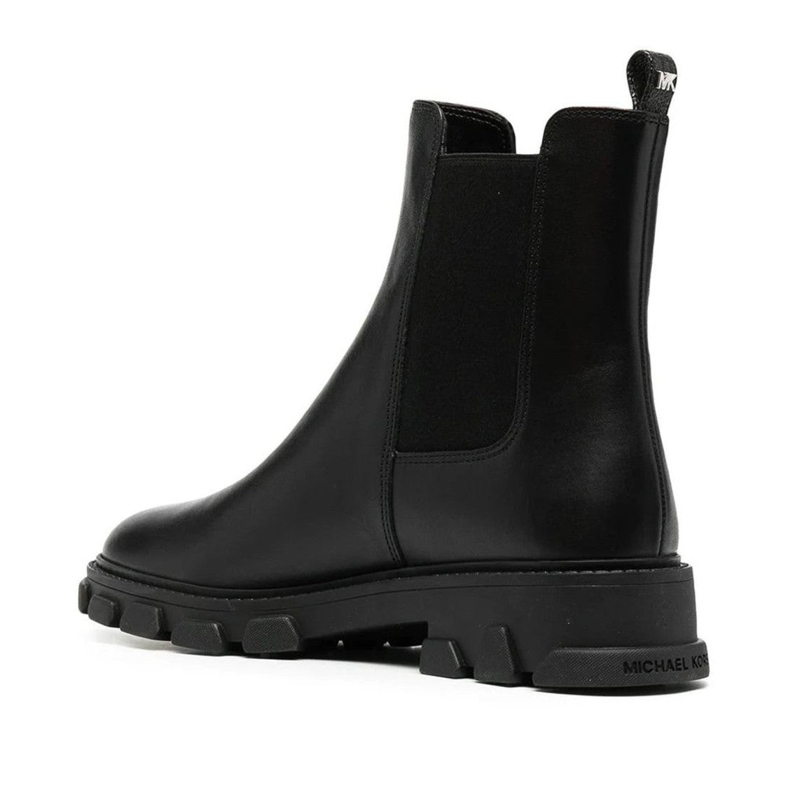 Michael Kors Black Ridley Leather Chunky Elastic Panel Boots