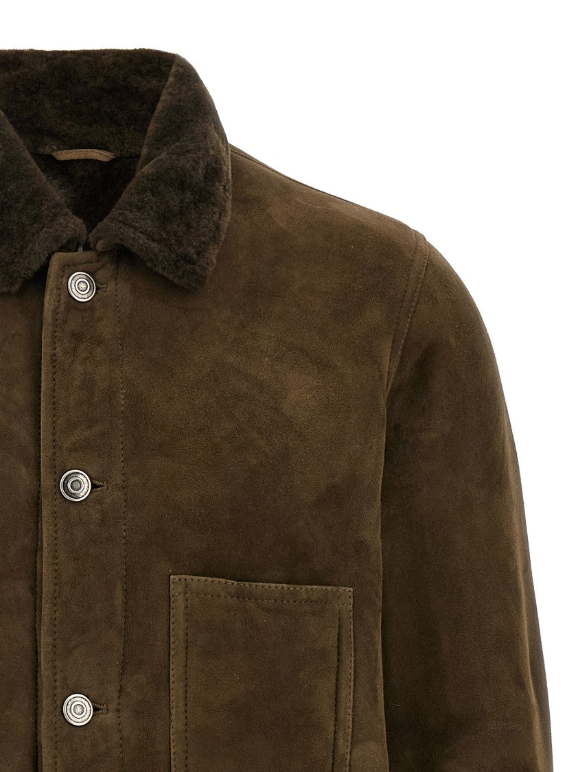 Giorgio Brato Brown Suede Sheepskin Jacket