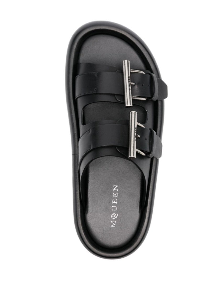 Alexander Mcqueen Black Sneakers With Dual Buckle Accents