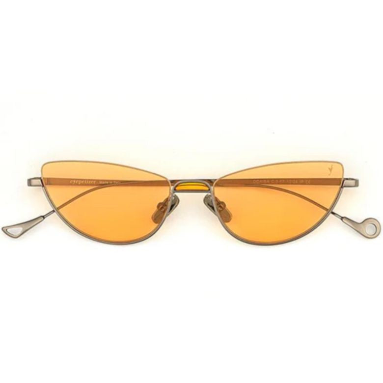 Eyepetizer Odaiba C.3-67 Narrow Cat-Eye Sunglasses With Amber-Tinted Lenses