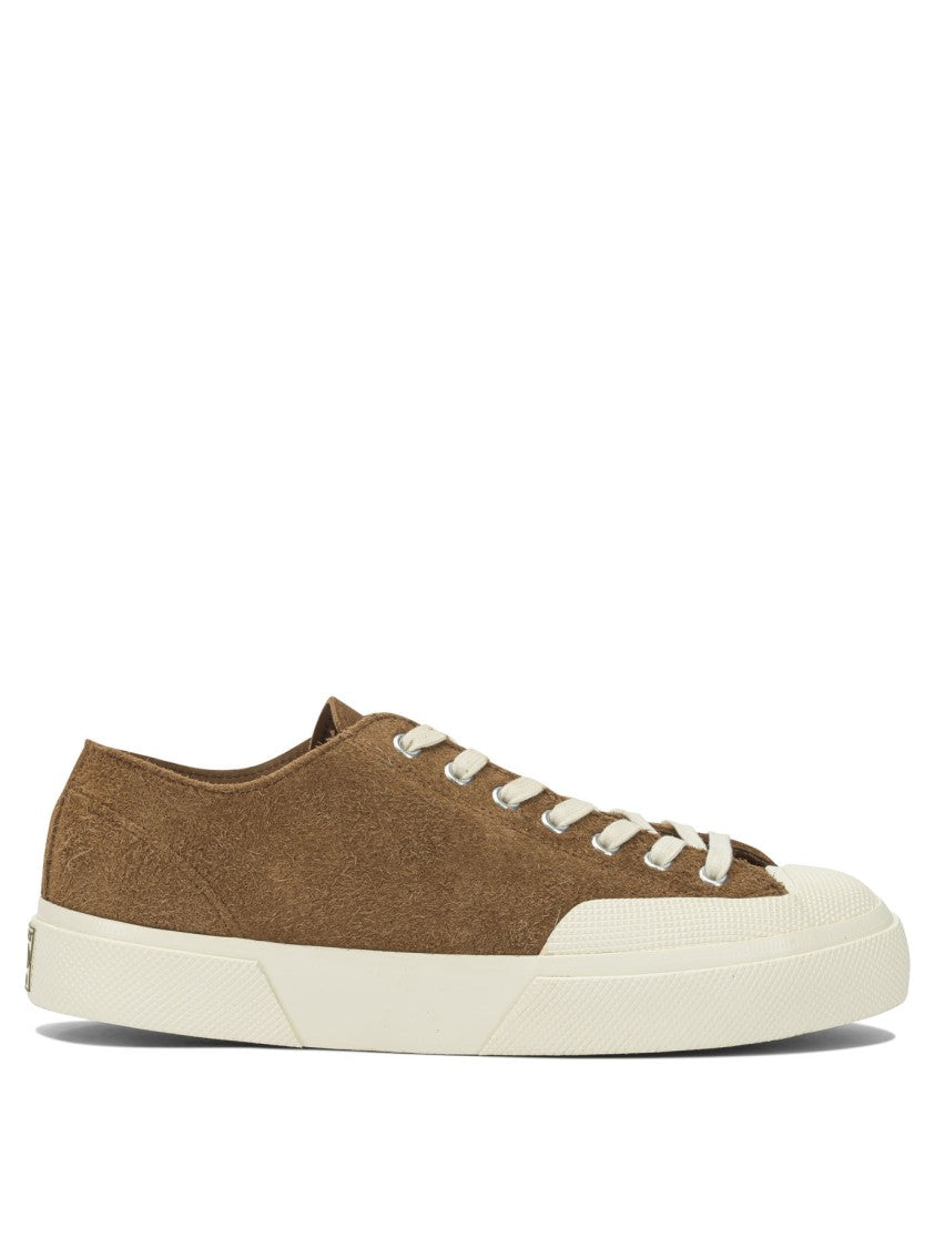 Superga Suede Leather Low-Top Sneakers With Textured Finish