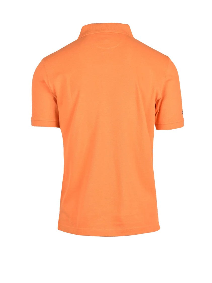 La Martina Orange Cotton Embroidered Polo Shirt