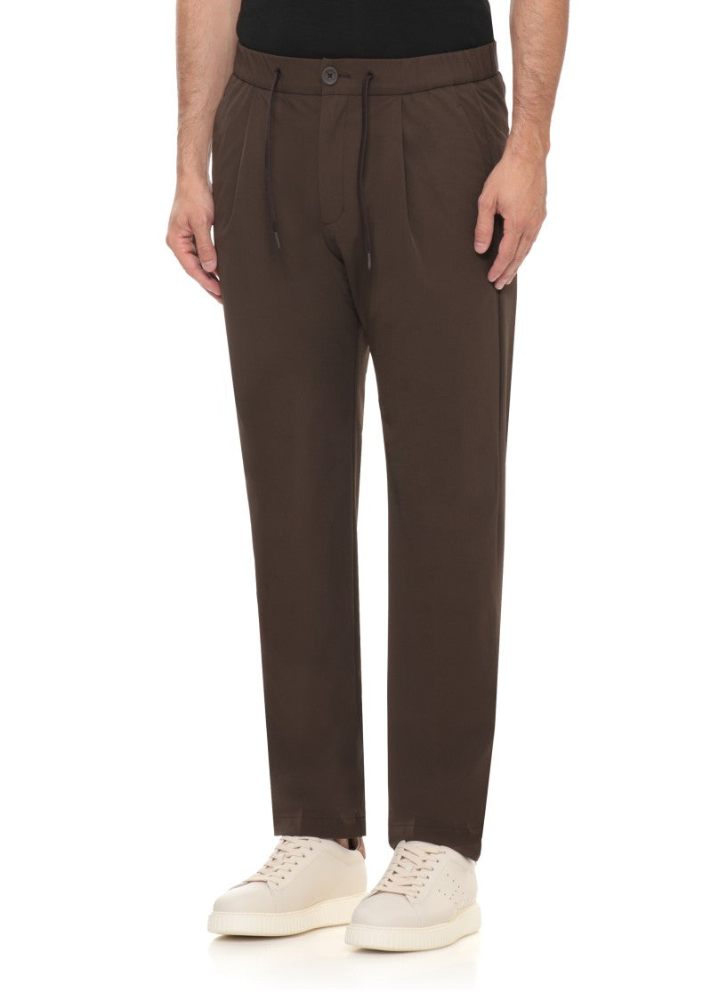 Herno Brown Straight-Leg Drawstring Pants