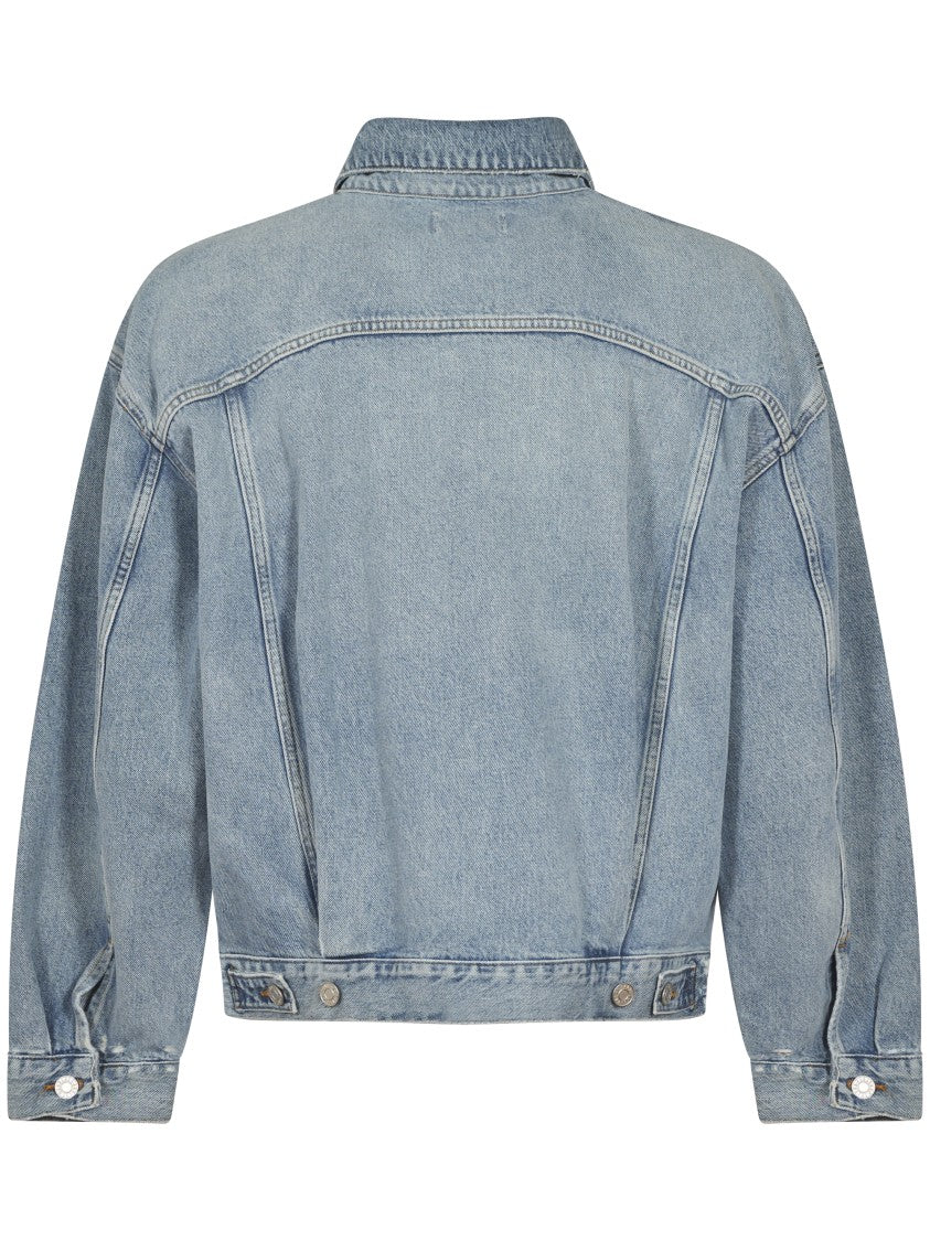 Agolde Oversized Denim Jacket With Vintage Distressing
