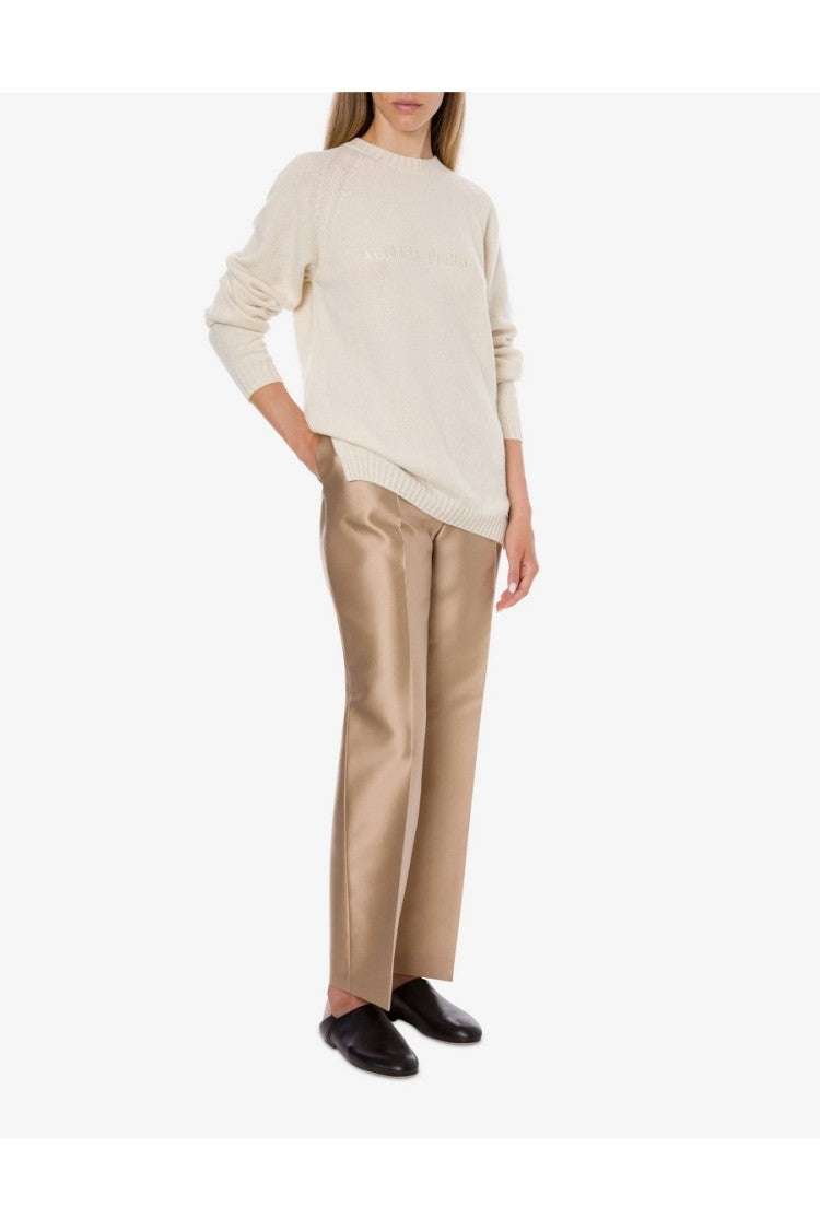 Alberta Ferretti White Wool-Blend Sweater