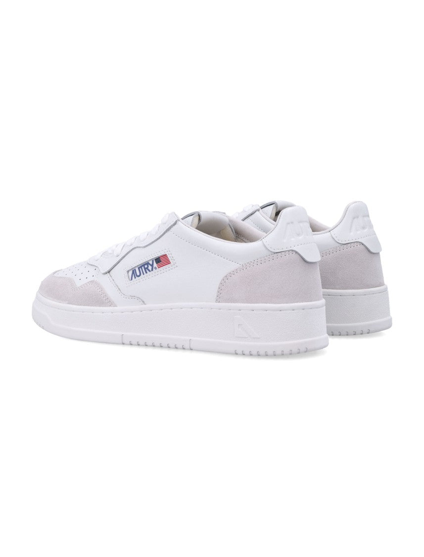 Autry Low-Top Sneakers With Grey Suede Accents And Breathable Design