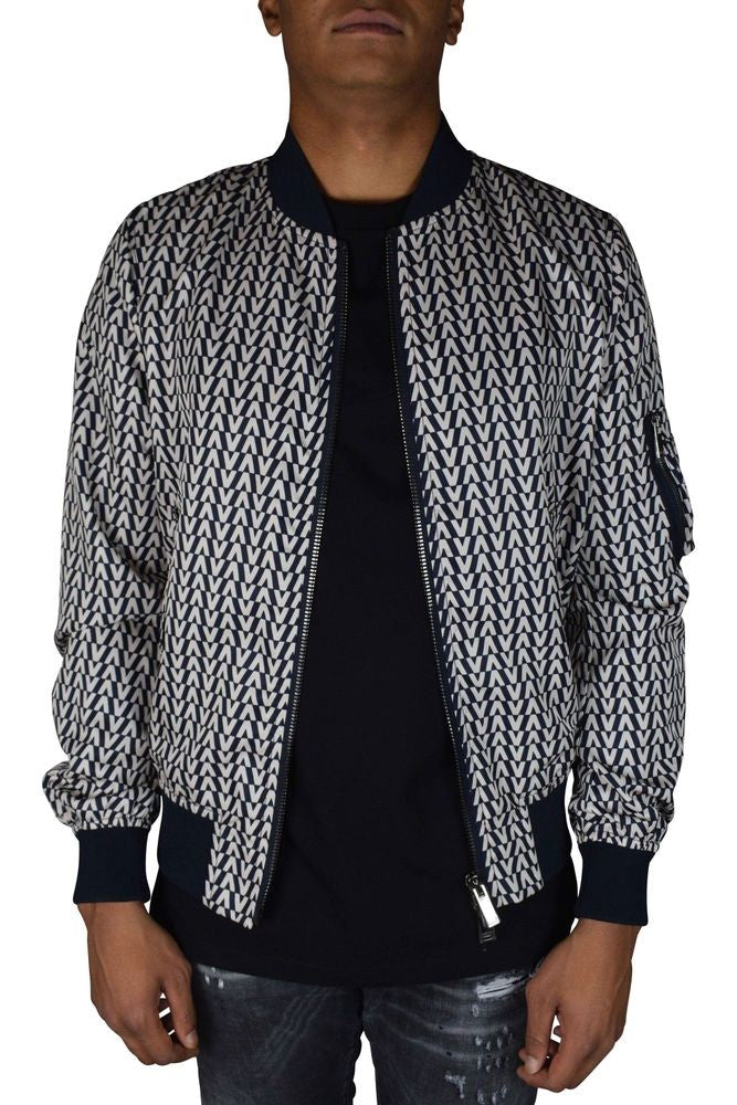 Valentino Garavani Navy Blue Bomber Jacket