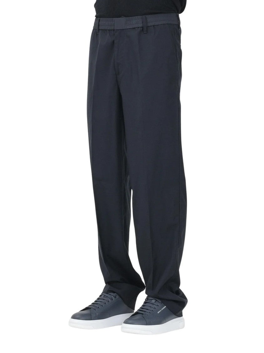 Armani Exchange Relaxed Fit Black Trousers With Classic Waistband And Versatile Design