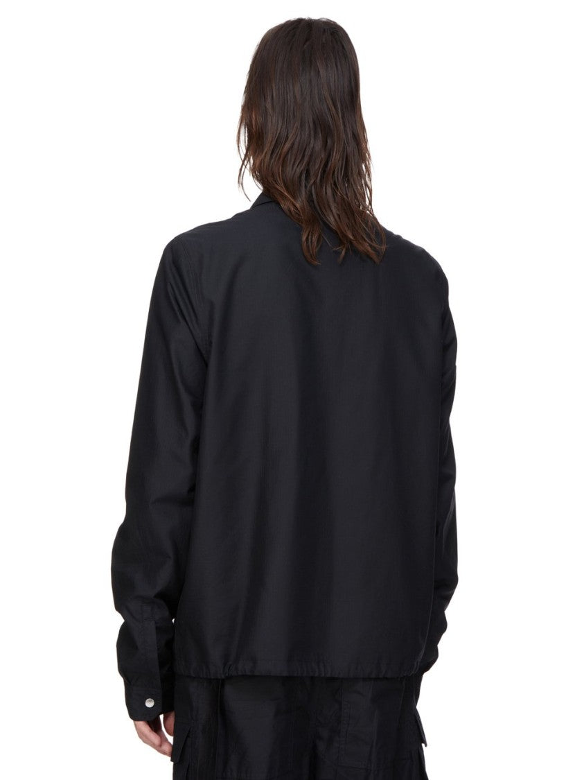 Drkshdw By Rick Owens Button-Up Black Jacket With Design