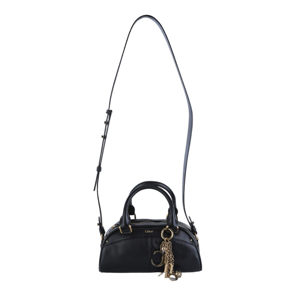 Chloé Structured Black Handbag With Gold-Tone Hardware