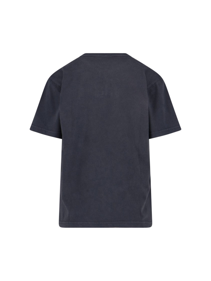 Alexander Wang Logo T-Shirt In Black Cotton, Crew Neck