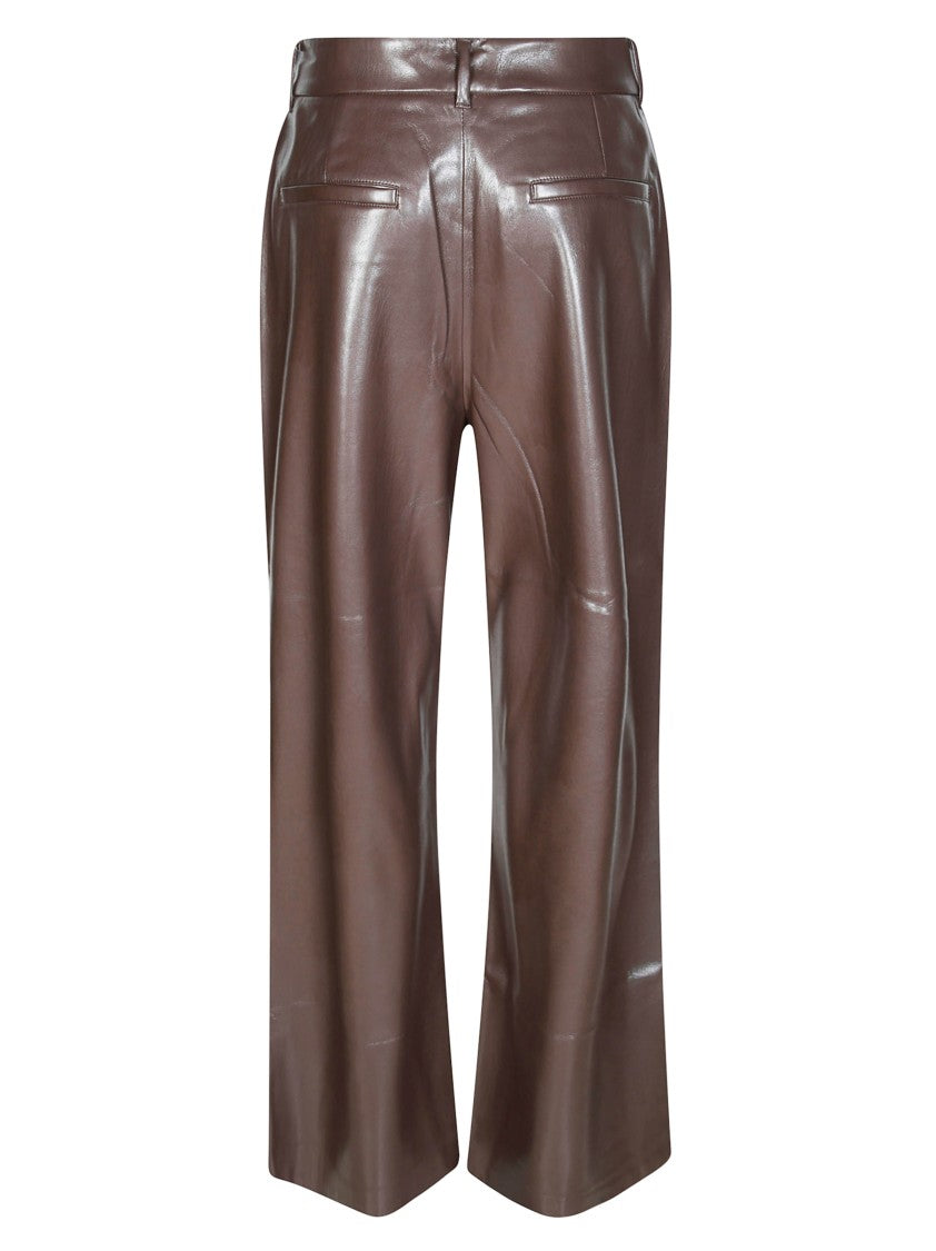 The Andamane Sasha Boyfriend Faux-Leather Straight-Leg Pants