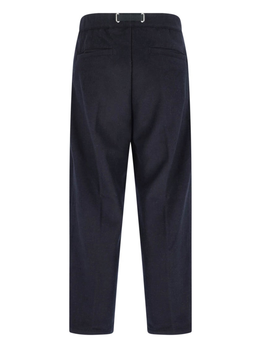 White Sand Wool-Blend Pants – Navy