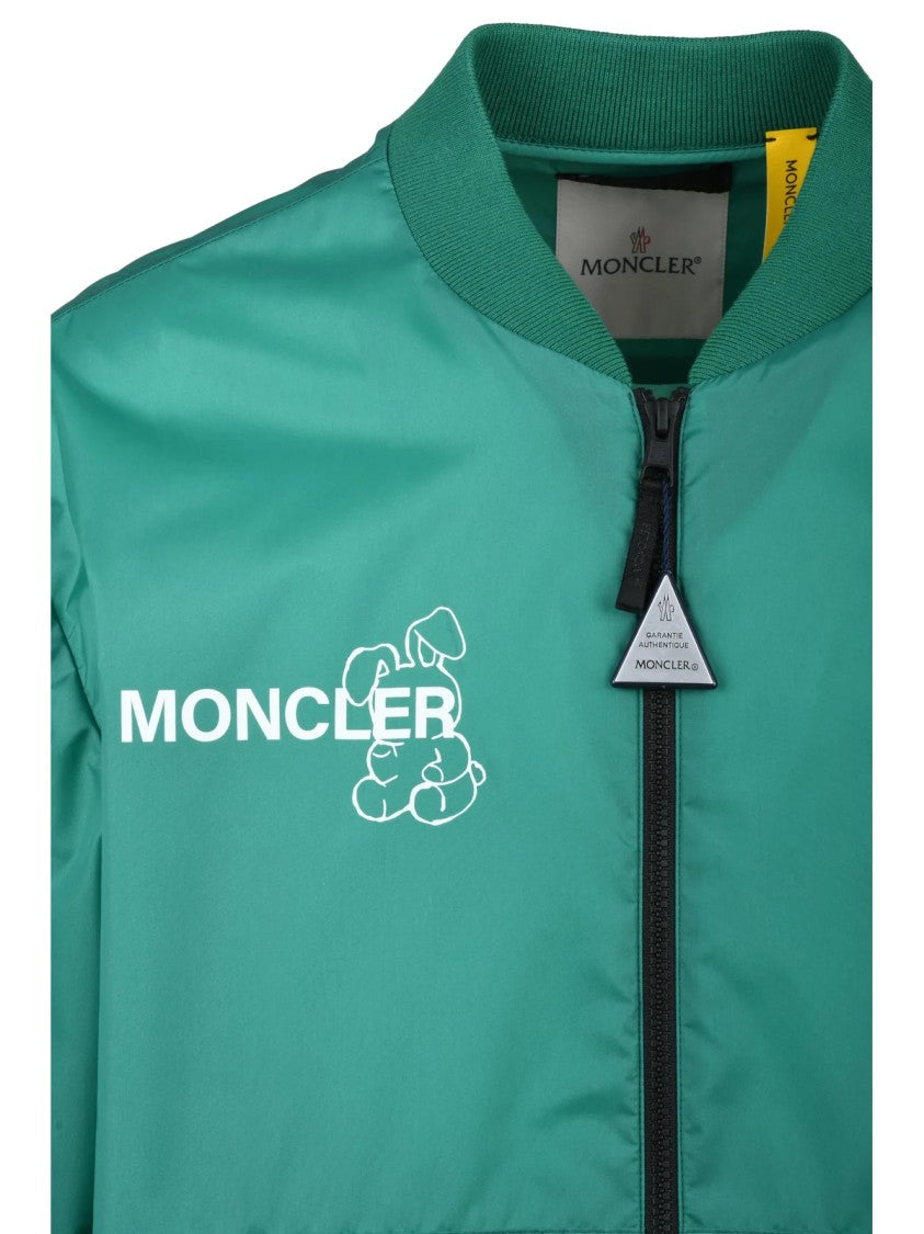 7 Moncler X Fujiwara Green Ostria Hooded Polyamide Windbreaker Coat