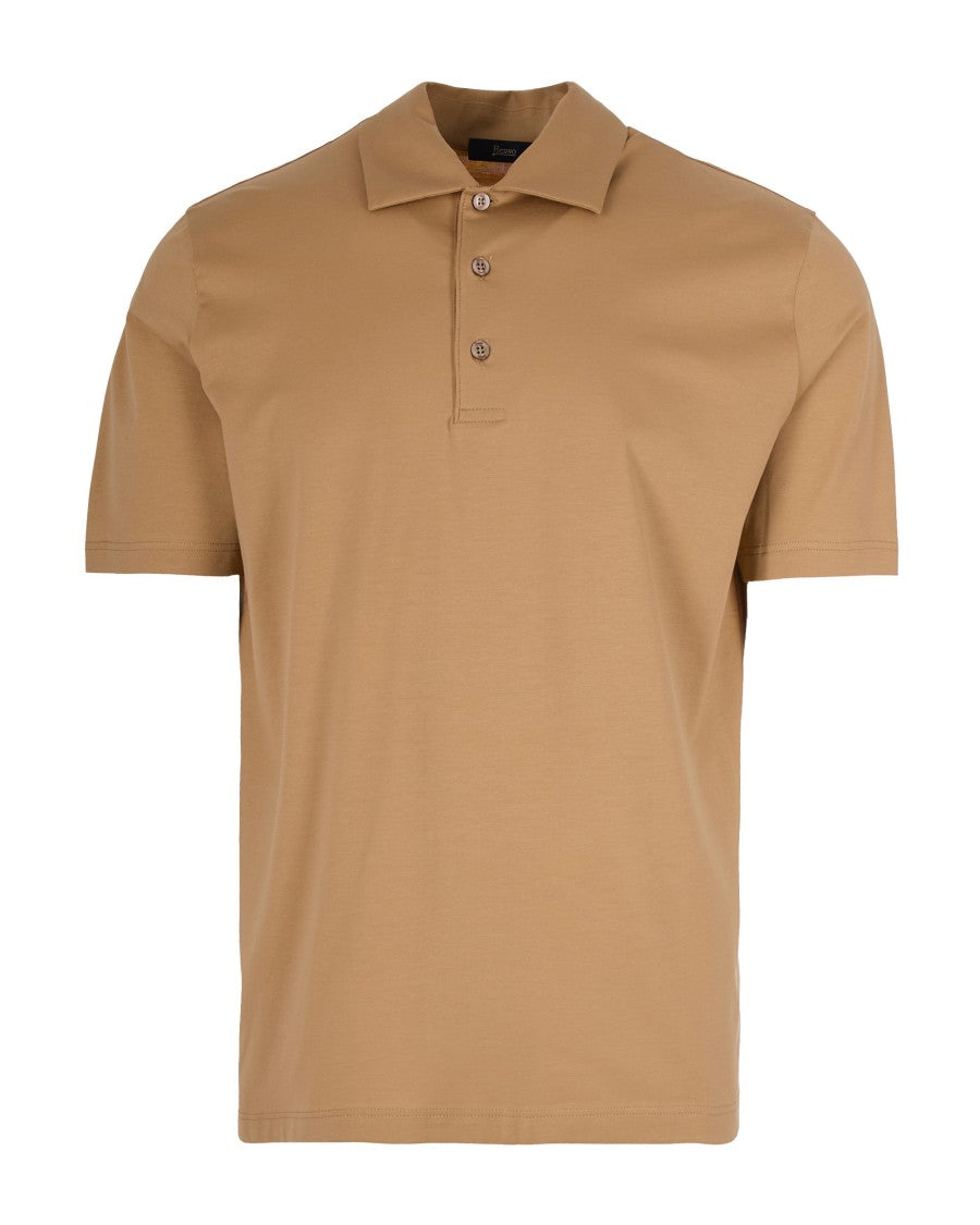 Herno Classic French Collar Polo In Stretch Jersey