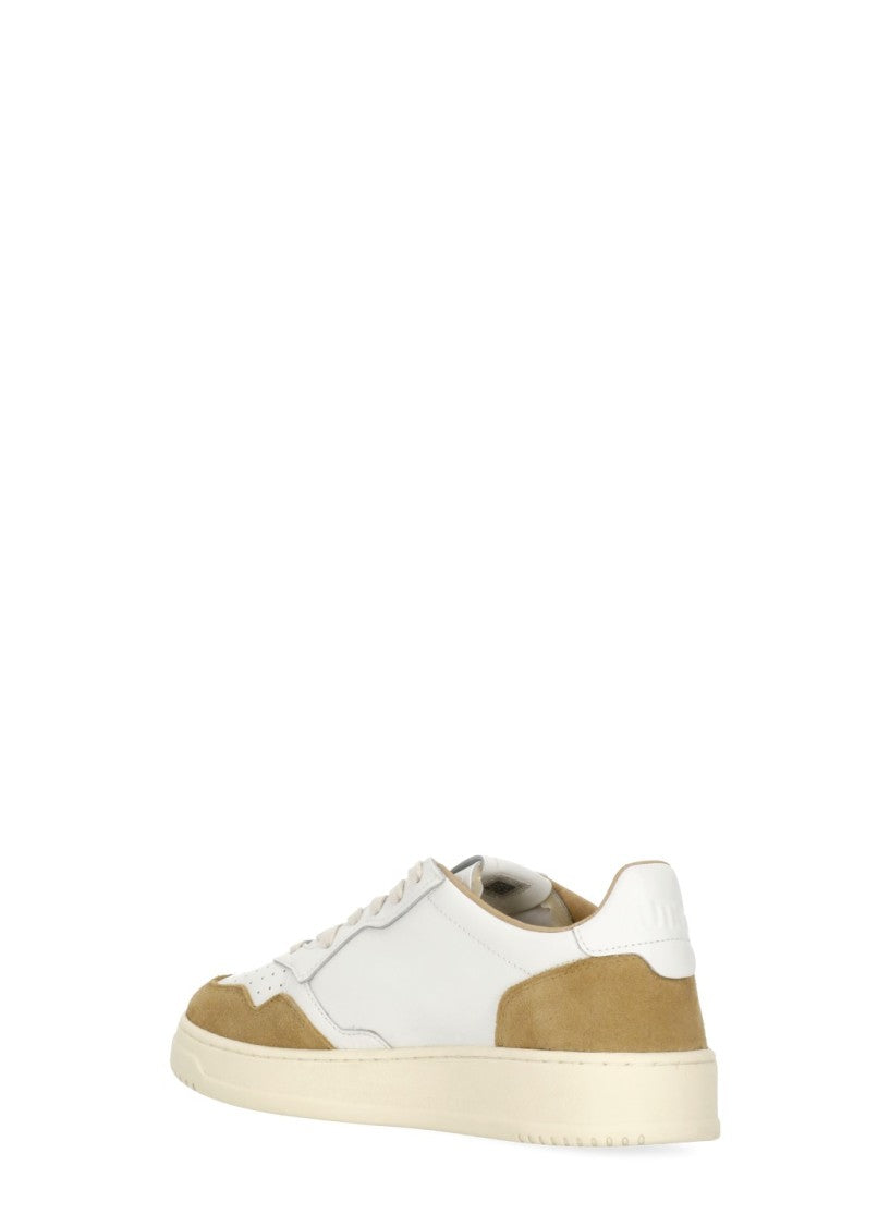 Autry White Medalist Low Suede Inserts Sneakers