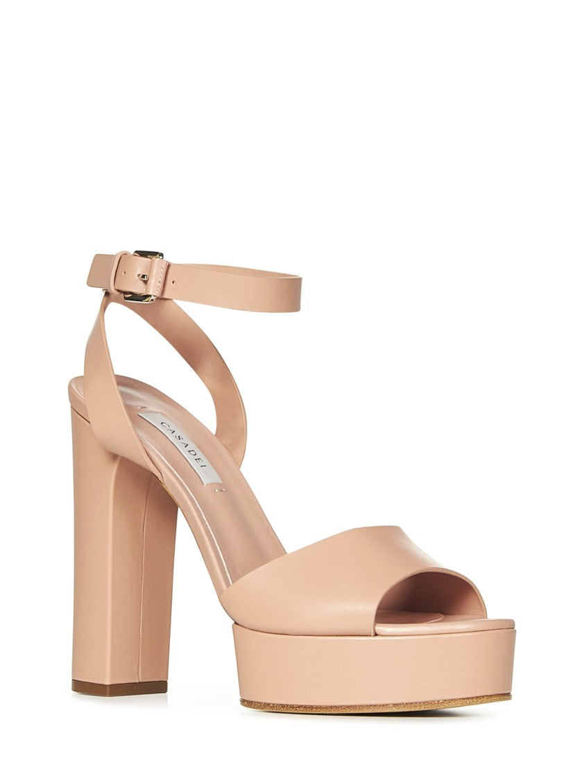 Casadei Soft Nappa Leather Sandals With 120 Mm Heel