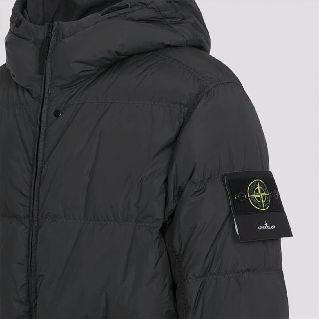 Stone Island Quilted Padded Jacket With Front Zipper And Hood