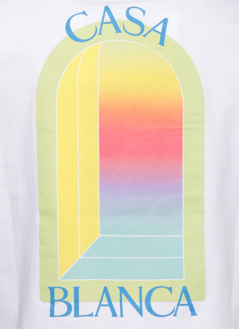 Casablanca White L'arche Classic Printed T-Shirt