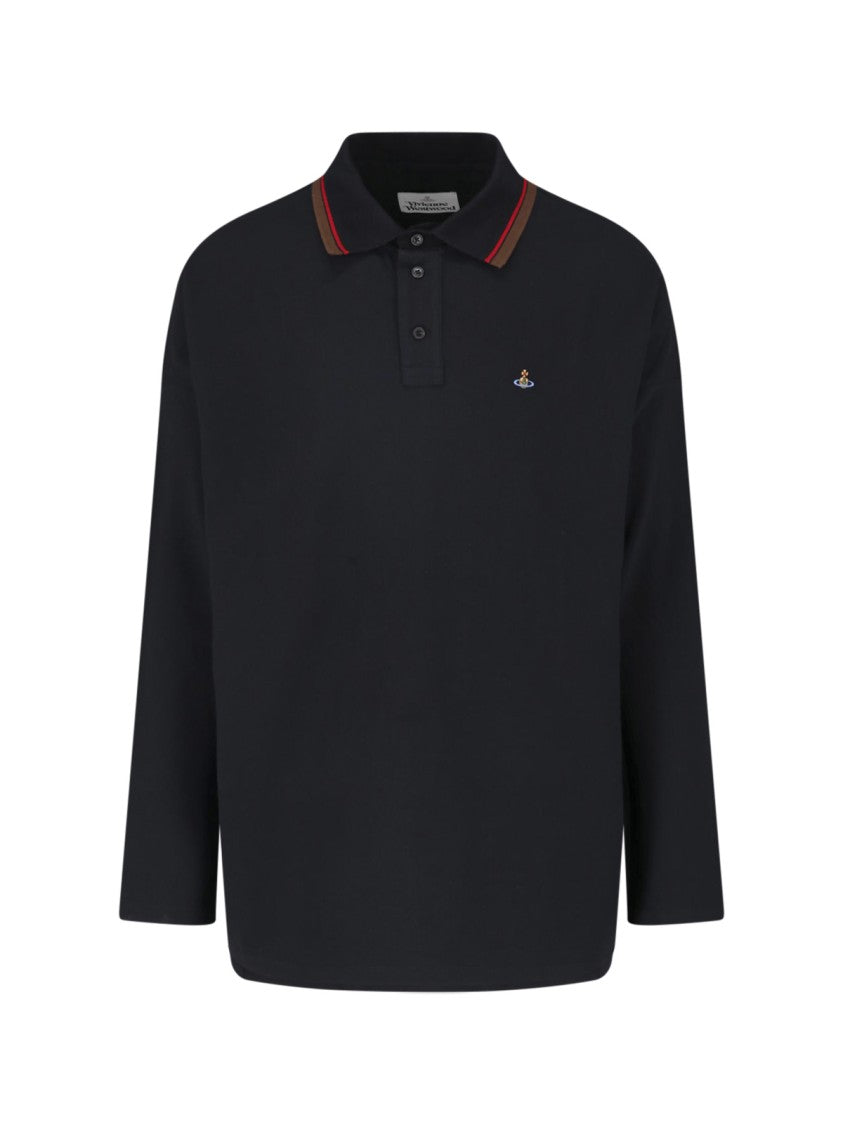 Vivienne Westwood Black Piqué Cotton Polo Shirt