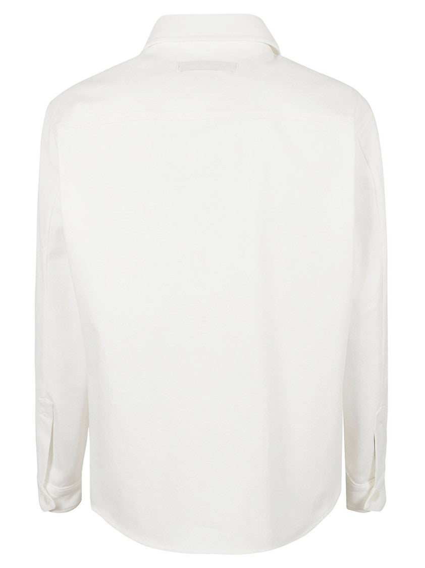 Zegna Button-Down White Shirt With Chest Pocket