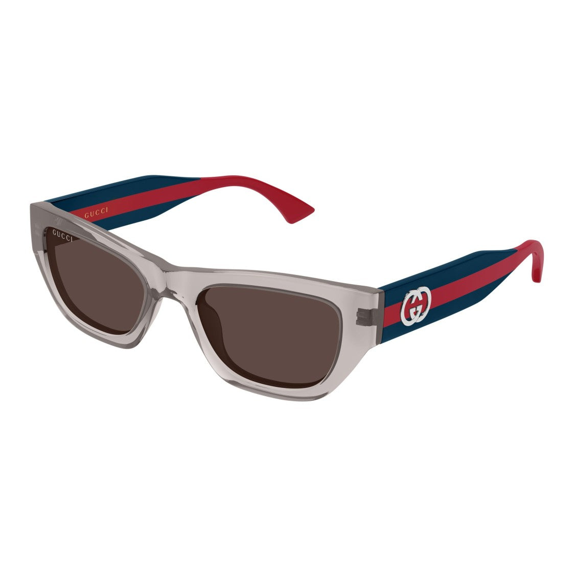 Gucci Gg2116s Translucent Grey Rectangular Sunglasses