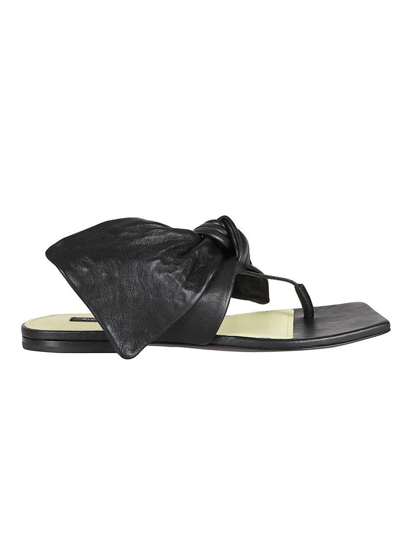 Givenchy Flat Black Sandals With Twisted Knot Detail