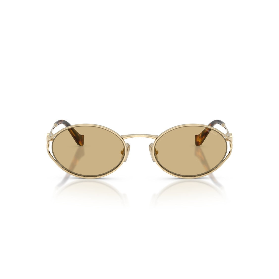Miu Miu 0Mu 52Ys Oval Brown-Tinted Sunglasses
