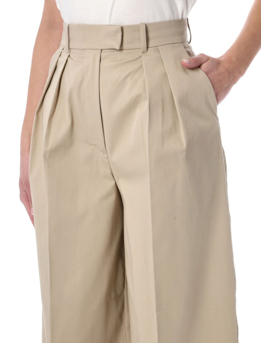 Anine Bing High-Rise Wide Trousers With Double Front Pleats And Contemporary Cut