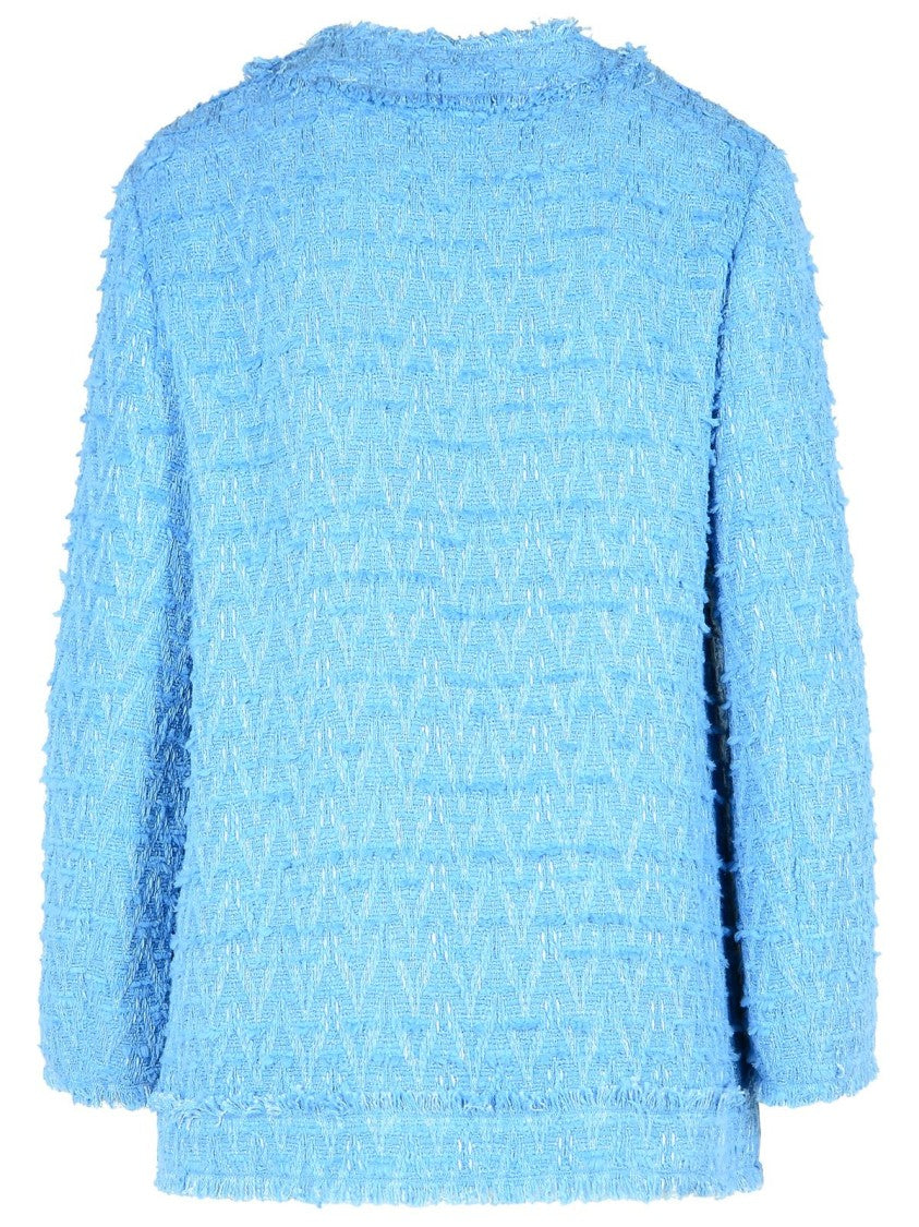 Dolce & Gabbana Light Blue Cotton Blend Jacket