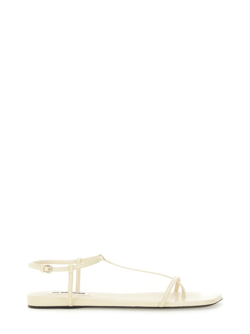Jil Sander Leather Sandals With Ankle Strap