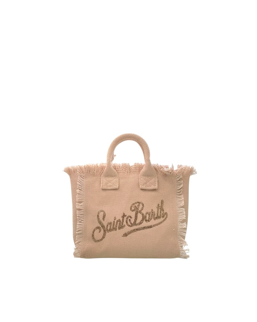 Mc2 Saint Barth Mini Cotton Canvas Vanity Bag With Signature Logo