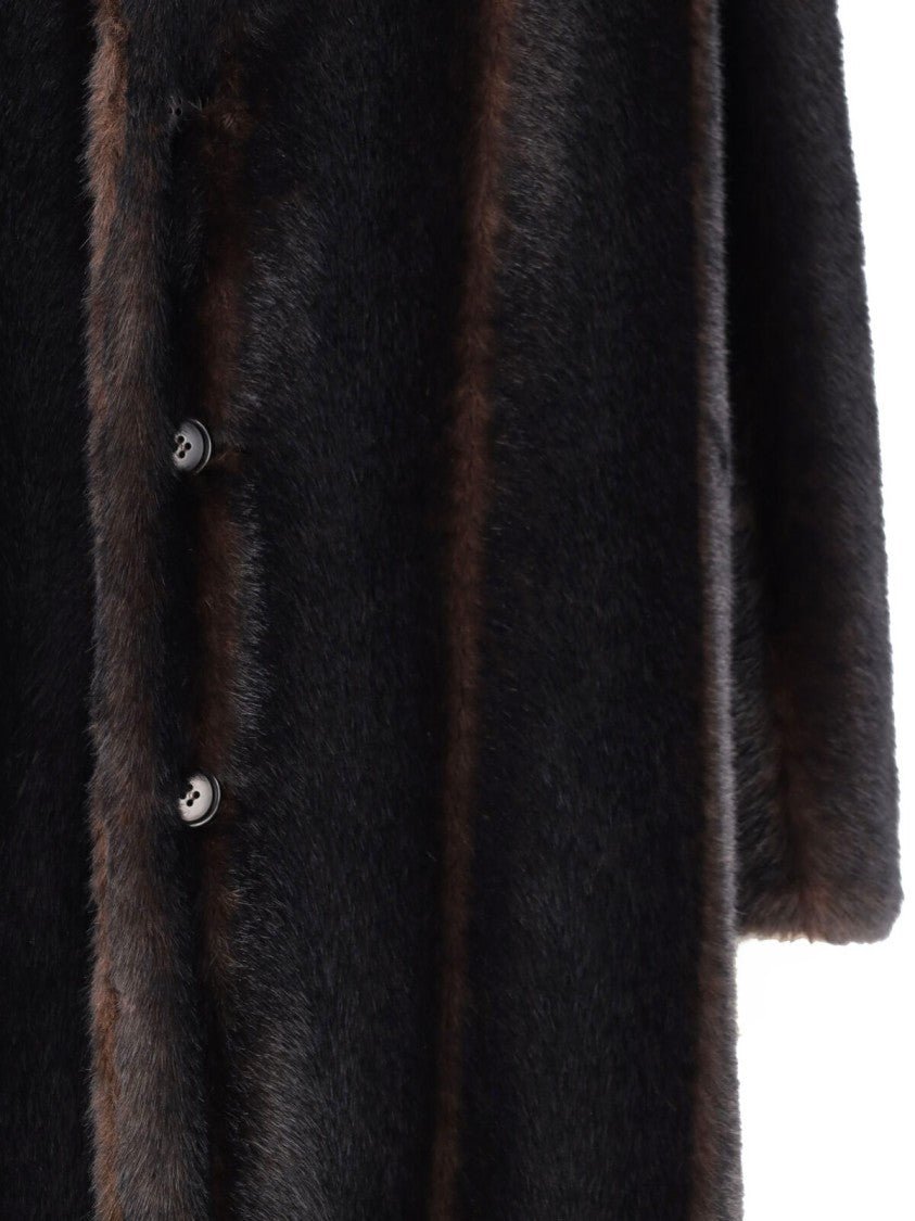 Mm6 By Maison Margiela Brown Faux Fur Lined Coat