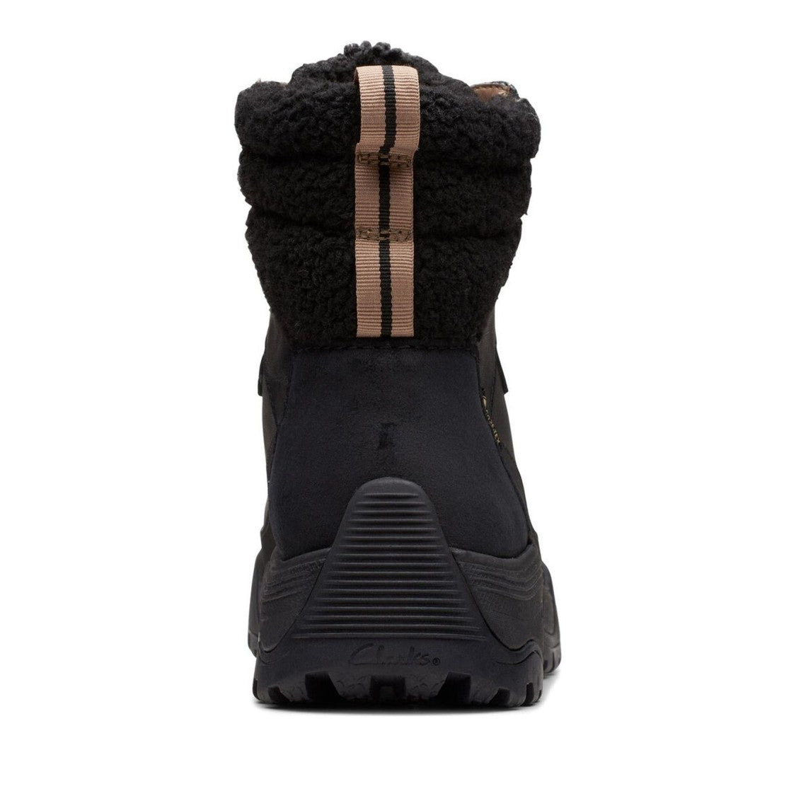 Clarks Black Atlhiketop Gtx Padded Collar Rugged Sole Leather Ankle Boots