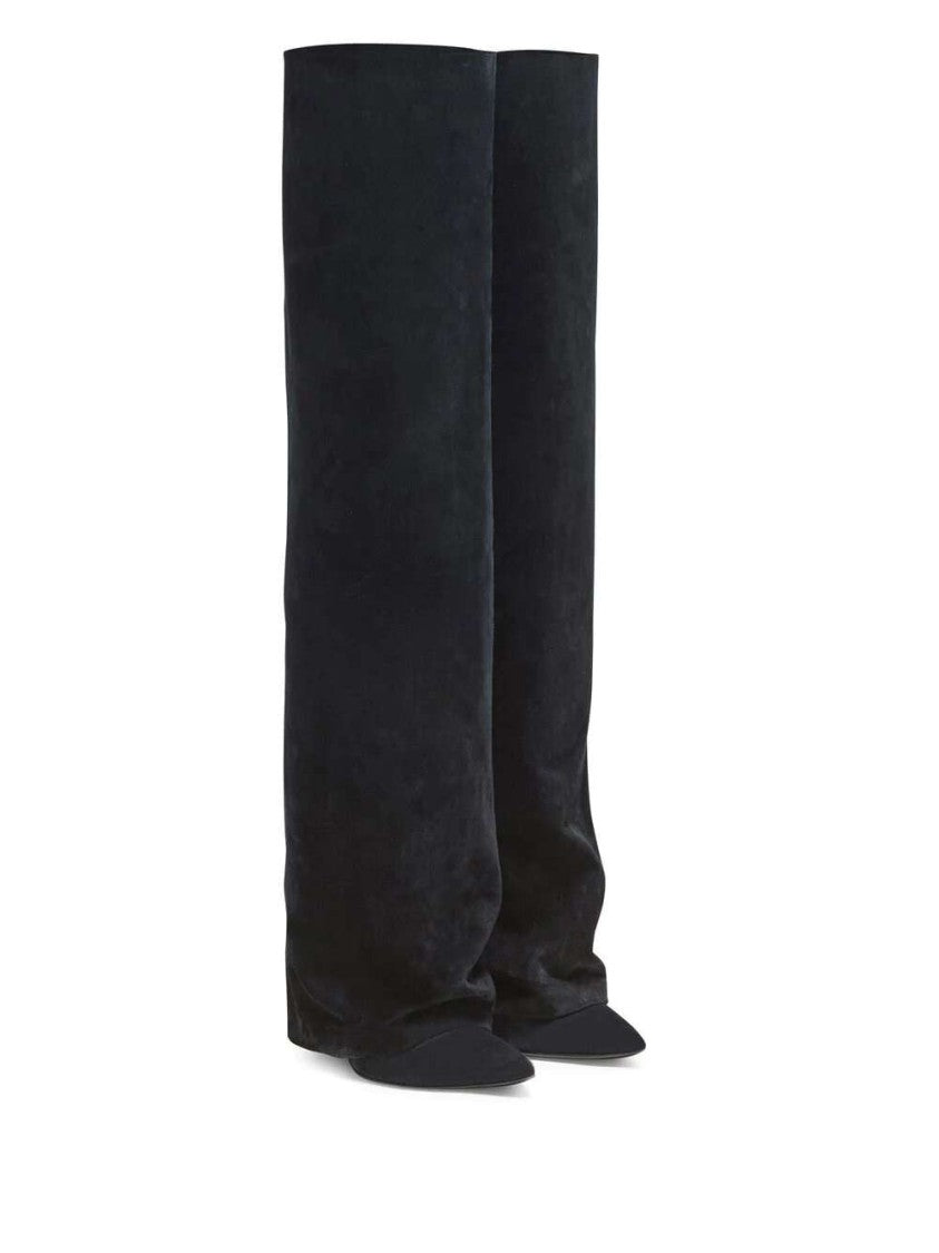 Balmain Ariel Suede Knee-High Boots