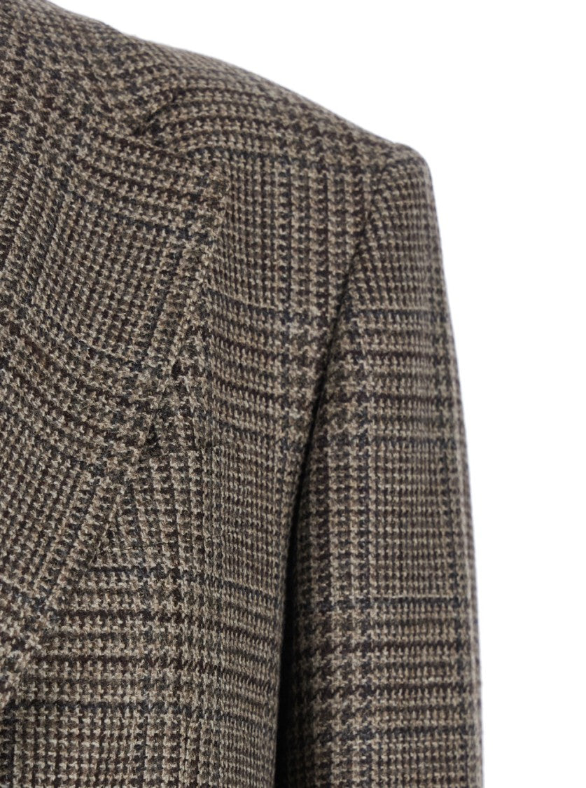 Tagliatore Classic Check Single-Breasted Blazer With Structured Silhouette