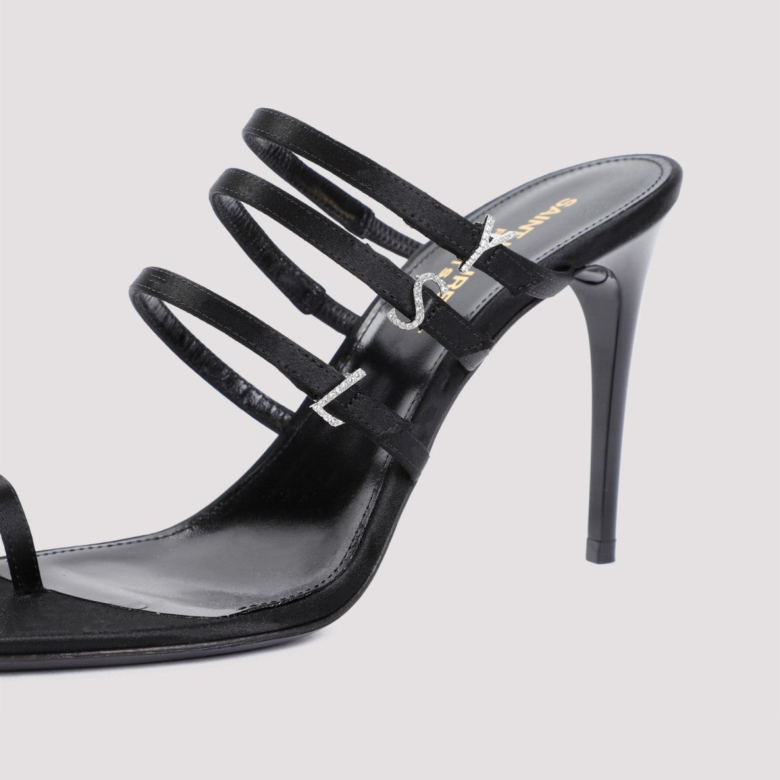 Saint Laurent Jerry 95 Black Textile Sandals