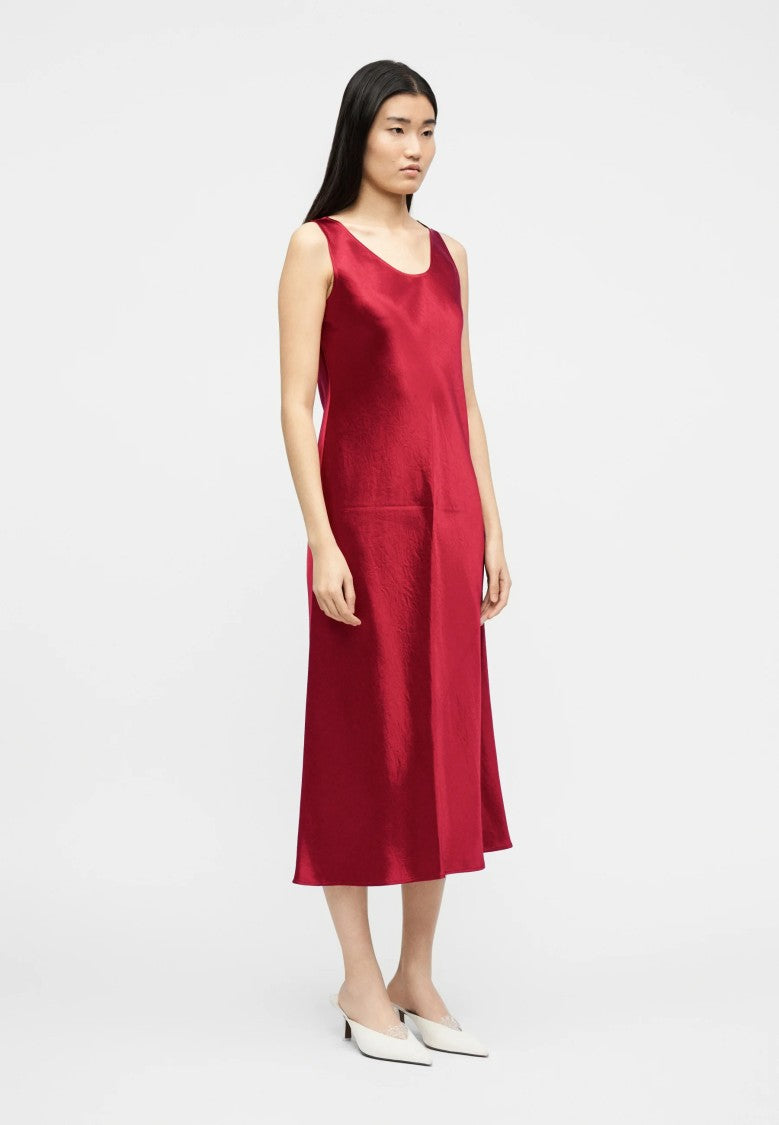Max Mara Red Acetate Evening Gown