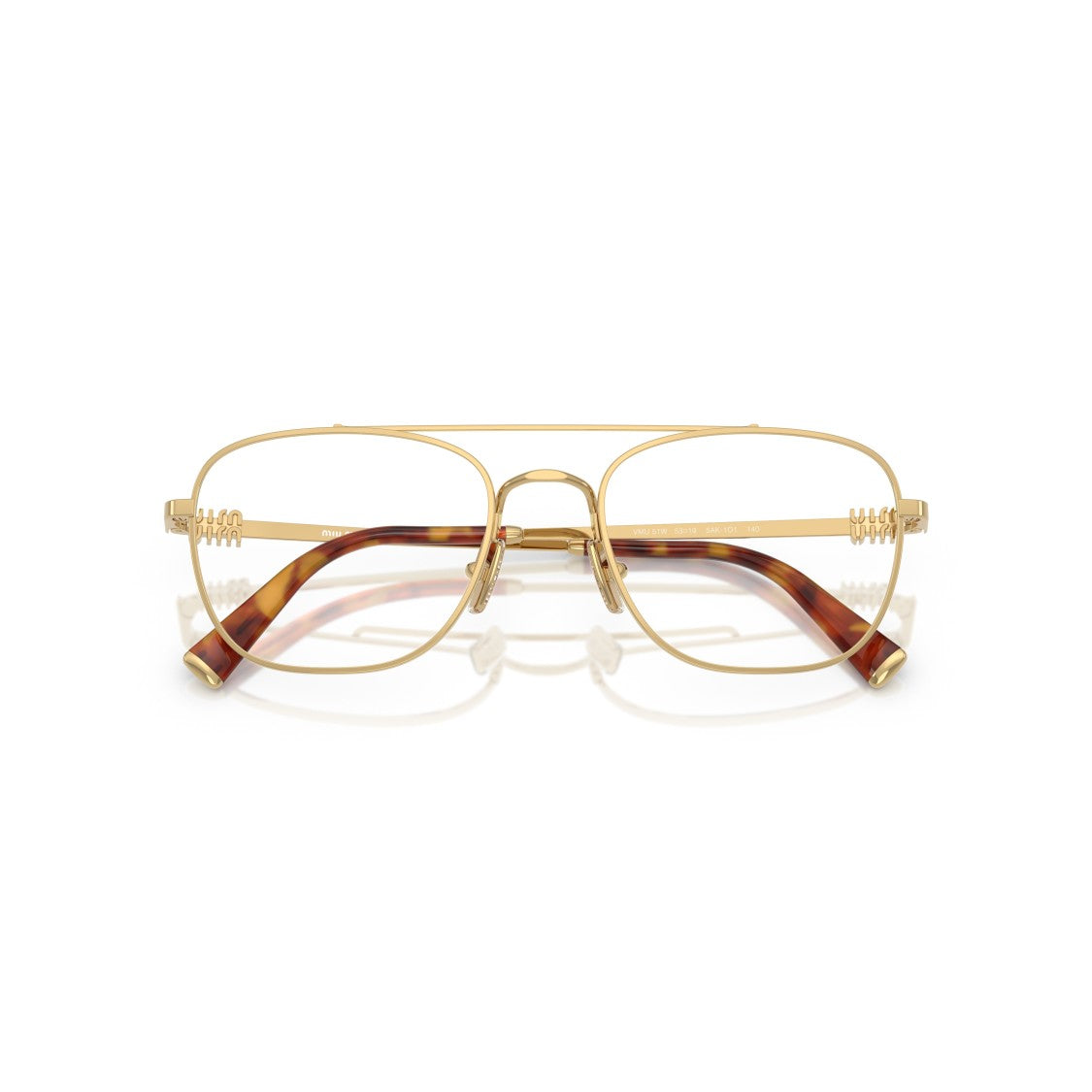 Miu Miu 0Mu 51Wv Gold Finish Metal Sunglasses