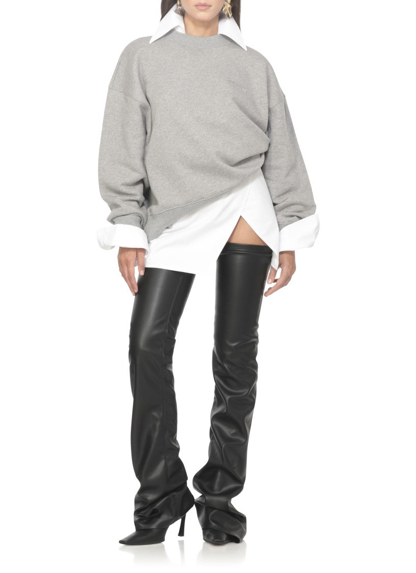 The Attico Relaxed Fit Cotton Sweatshirt With Front Relief Logo