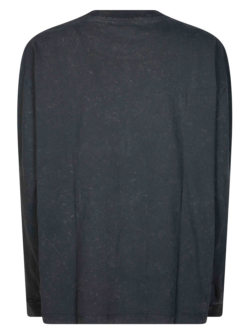 Ganni Relaxed Fit Black Graphic Long-Sleeve T-Shirt