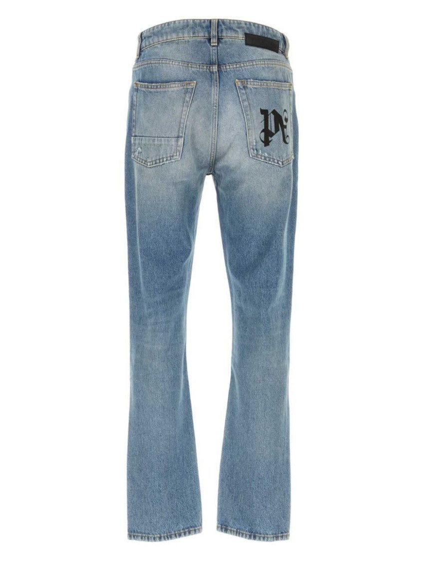 Palm Angels Light Wash Cotton Jeans