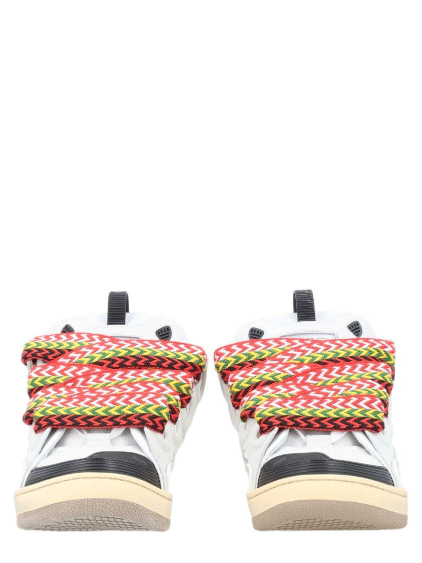 Lanvin Curb Sneakers With Multicolored Zigzag Laces